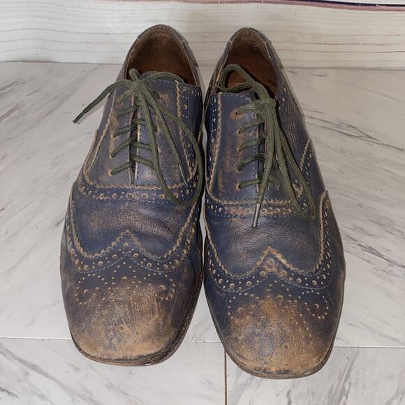John Fluevog Grey Leather Distressed Oxford Shoes Size 6 main image 10